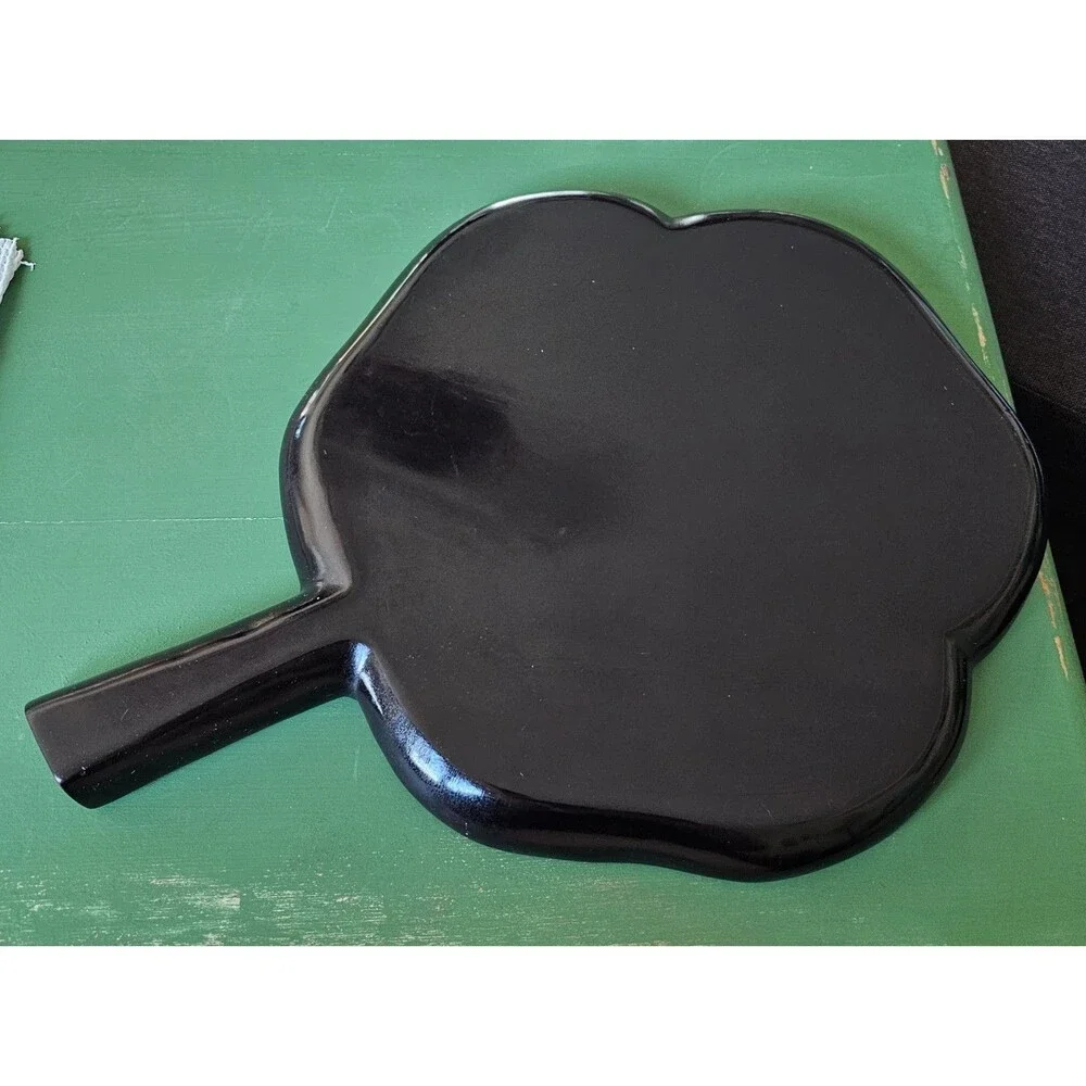 Vintage Wood Leaf Shaped Serving Tray 13 Inches Long Made In Haiti